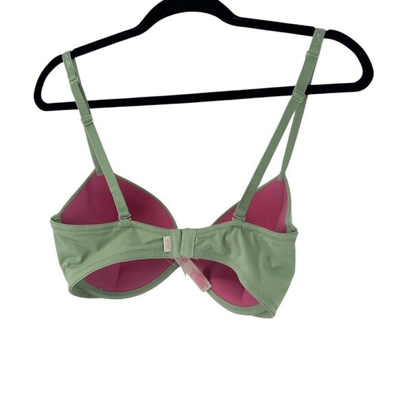 Victorias Secret PINK Wear Everywhere Super Push Up Bra 34DD Green Rhinestone - Picture 13 of 13